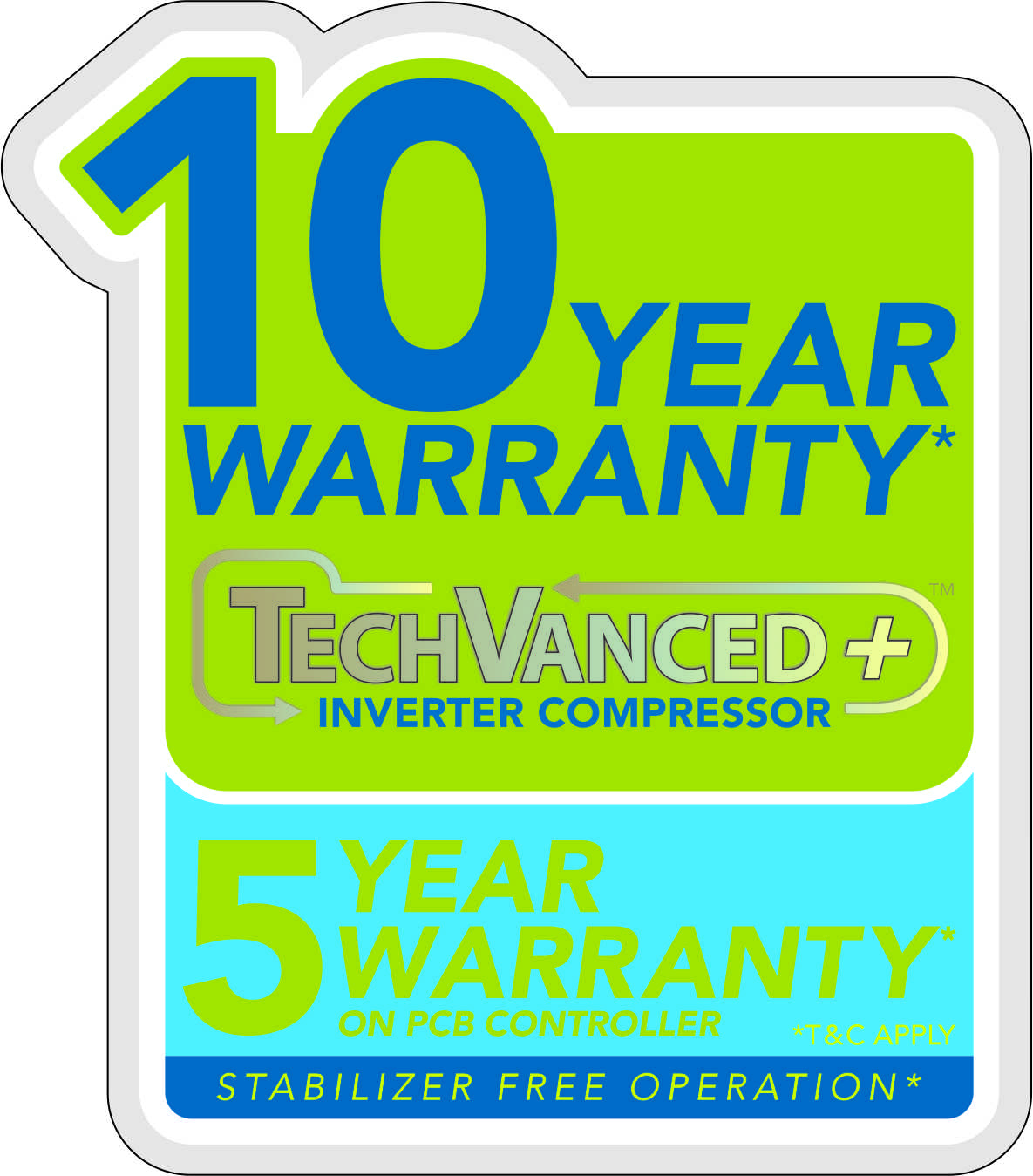 10 Year Warranty Label